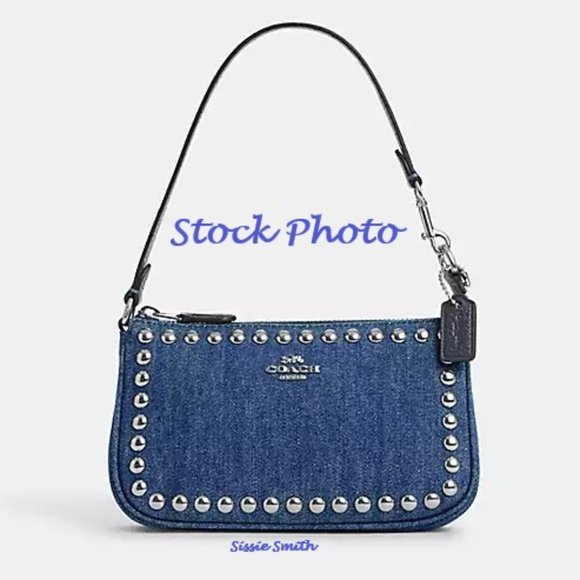 NWT Coach Nolita 19 In Denim with Rivets & Chained Id Case - Picture 7 of 16
